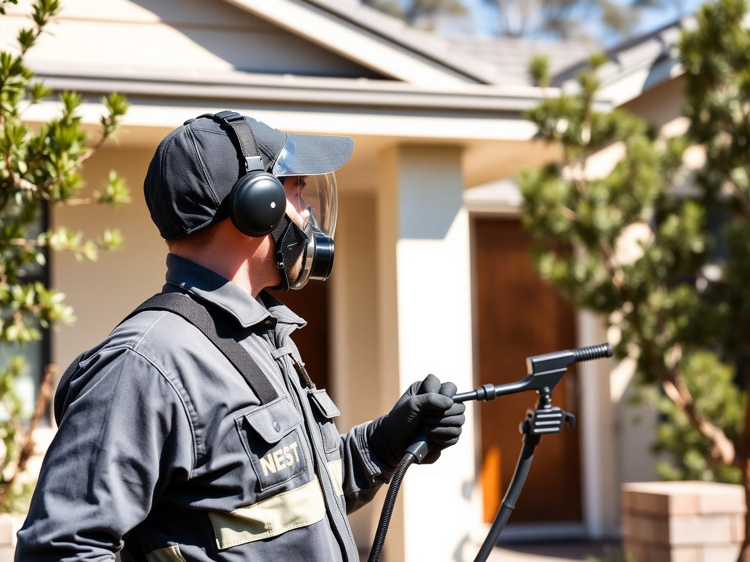 Stop Bugs licensed pest control technician treating a Sydney home